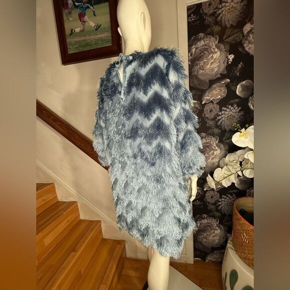Anthropologie Hutch Blue Chevron Mini Dress/ size S - Picture 7 of 9